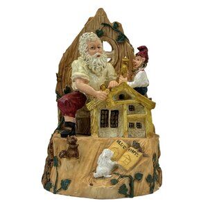 Vintage 1995 House of Lloyd Santa's Workshop Music Box Silent Night 5.5"
